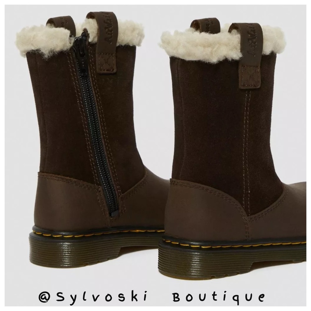 🆕 DR MARTENS TODDLER JUNEY SUEDE FAUX FUR LINED BOOTS NWT - Picture 4 of 15